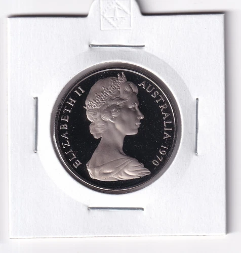 AUSTRALIAN PROOF:  1970 20 CENT COIN  IN 2X2 HOLDER  # 2129