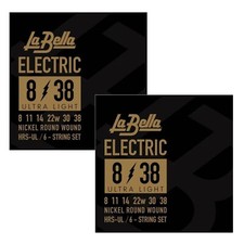 La Bella HRS-UL Nickel Round Wound Electric Guitar Strings 08-38 2-Pack 