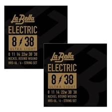 La Bella HRS-UL Nickel Round Wound Electric Guitar Strings 08-38 (2-Pack)