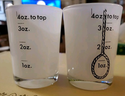 Rare! Gay 90's Frosted Shot Glasses, Horace (Deceased) & Aunt Aggie. Vntg (Y11) - Picture 4 of 5