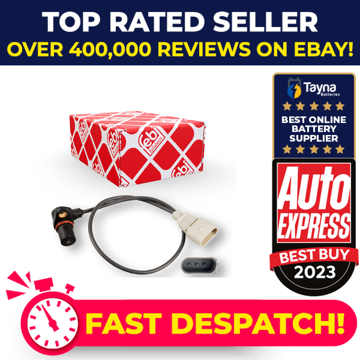 RPM / Crankshaft Sensor fits AUDI A6 C5 2.8 97 to 05 Manual Transmission Febi