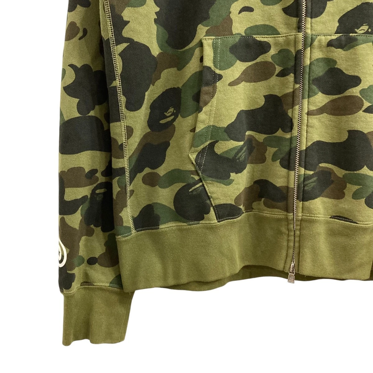 A BATHING APE (BAPE) Felpa con cappuccio e zip A Bathing Ape kaki taglia L