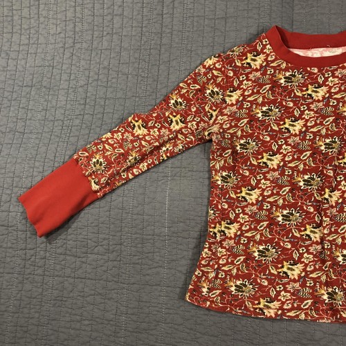 Camisa Sundance Mujer Mediana Roja Floral Tejida Térmica Top Terciopelo Puño Botones - Imagen 11 de 23