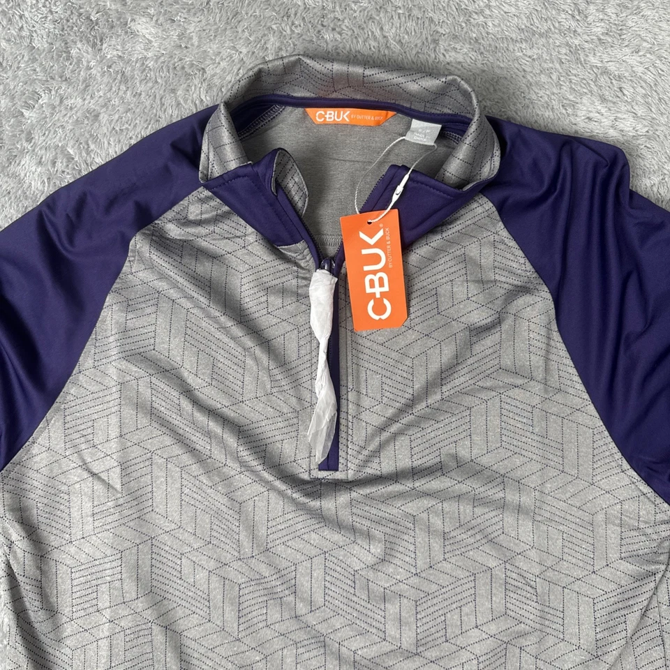 Pullover de golf CBUK 1/4 cremallera para mujer pequeño rendimiento púrpura y gris nuevo con etiquetas Foto 3 de 4