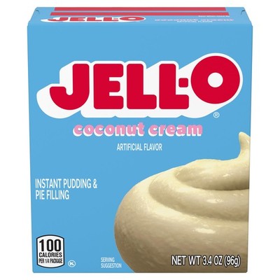 Jell-O Instant Pudding & Pie Filling Mix, Coconut Cream 3.4 Ounce (Pack of 6) 