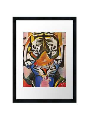 Minimalistisches kubistisches lebendiges gerahmtes Wandbild Poster Druck Bild