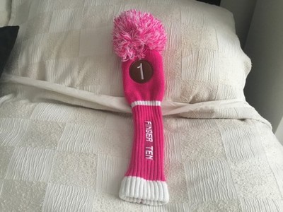 FINGER TEN Damen 1-Holz (Fahrer) Bommel Kopfbedeckung - Rosa/Weiß.