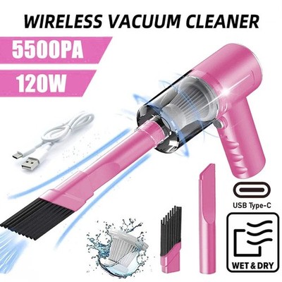 Rosa 3 in 1 Handstaubsauger Sauger & Gebläse Mini Auto Zuhause USB Tragbar