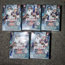 2025 Topps Chrome NFL Football Blaster Value Box Sealed Lot of 5