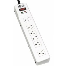 Tripp Lite Tlm626 Outlet Strip, Surge, 6 5-15R, 5-15P, 6 Ft., Light Gray
