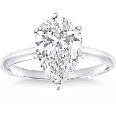 VS 1 1/2 kt Birnenform Diamant Solitär Verlobungsring 14 Karat Gold Lab Grown