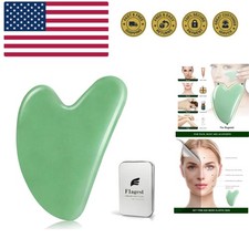 Gua Sha Facial Tool - Jade Stone Massager for Spa Acupuncture Therapy - Heart...