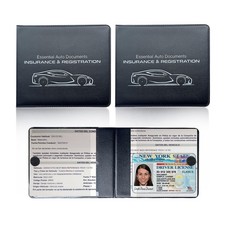 Car Registration Insurance Holder, 2Pack Essential Auto Card Document Glove B...