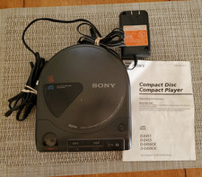 Vintage Sony D-160 Compact Disc Player W/Mount Plate Car Adaptor AC Tested