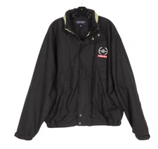 PORT AUTHORITY Black HILTI PRESIDENT'S CLUB LOGO Hooded WINDBREAKER JACKET Sz L