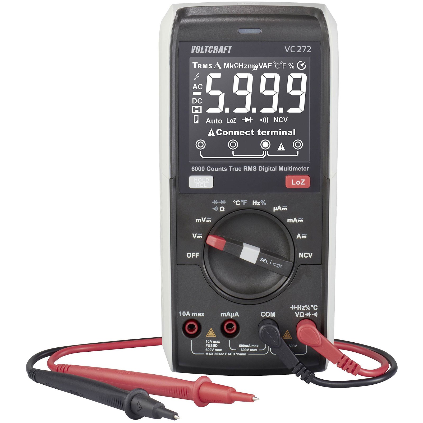 VOLTCRAFT VC12884310 Handheld multimeter Digital CAT III 600 V