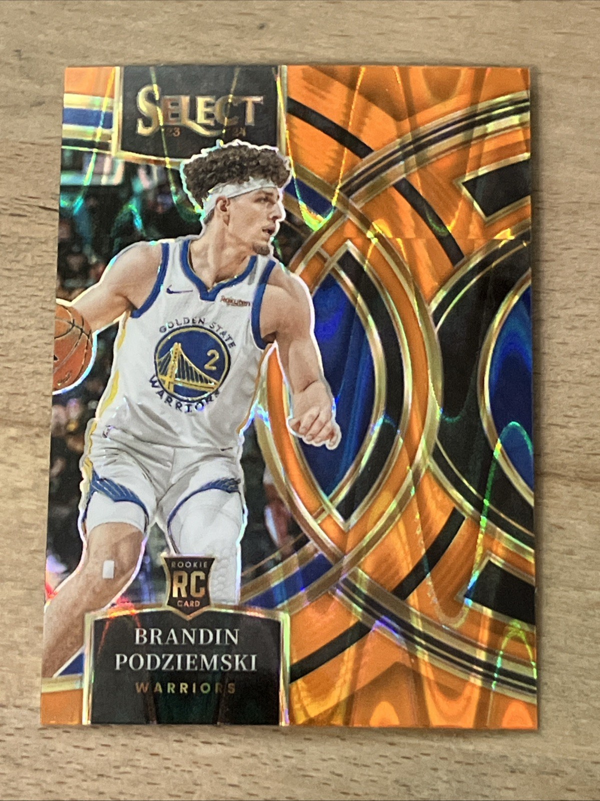 2023-24 Select Brandin Podziemski #104 Premier Orange Tectonic Prizm RC Warriors