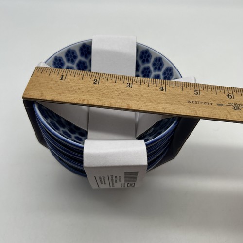 IKEA 4X Entusiasm Set Of 4 Blue White Patterned Porcelain Bowls NEW - Picture 10 of 11