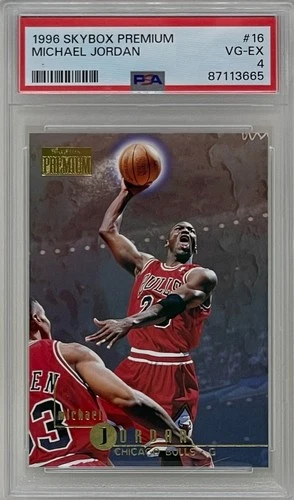 Michael Jordan 1996 Skybox Premium Chicago Bulls NBA Basketball Card #16 PSA 4
