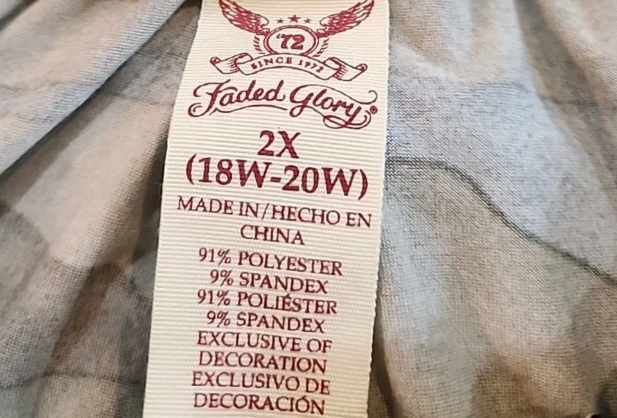 Faded Glory Lounge Jogger Pants Women 2X Stretch Elastic Waist Green Camoflage - Image 2 of 4