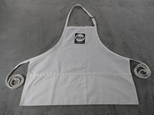 Food Network Magazine Apron Adult One Size White Fame F10 Chef Kitchen Pocket