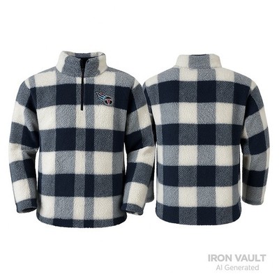 Tennessee Titans G-III 4Her by Carl Banks Plaid Sherpa Quarter-Zip Pullover Med