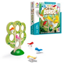 5 Little Birds Wooden Deduction Game for Ages 5 - Adult with 60 Challenges
