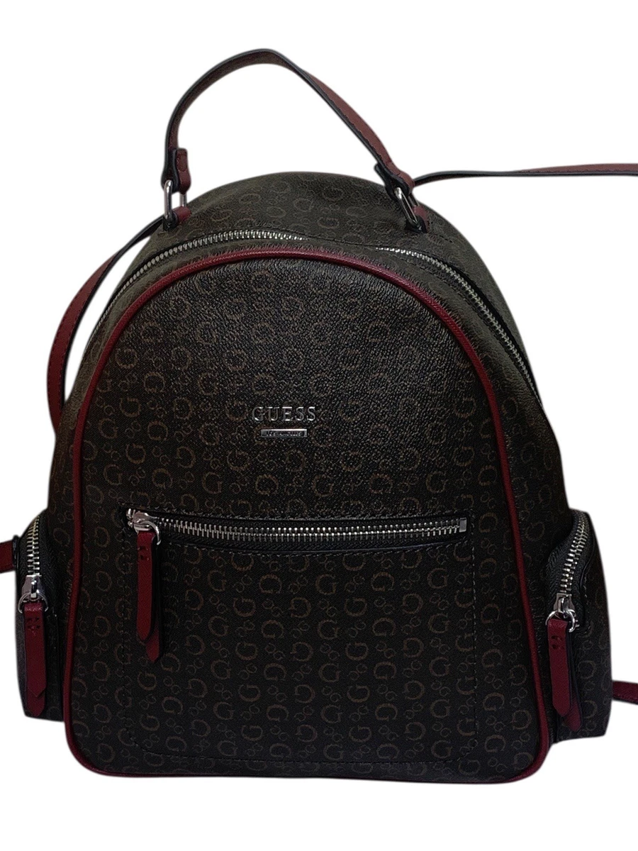 GUESS Burgundy Backpack with Silver Accents Guess faux fur burgundy mini backpack/ | Mercari main image 3