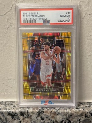 2021-22 Panini Select Alperen Sengun Gold Flash Prizm Rookie /10 PSA 10 *POP 1*