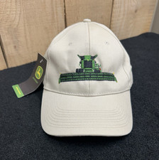 John Deere Harvester Works Hat/Cap NWT Made In USA Strapback Beige/Tan