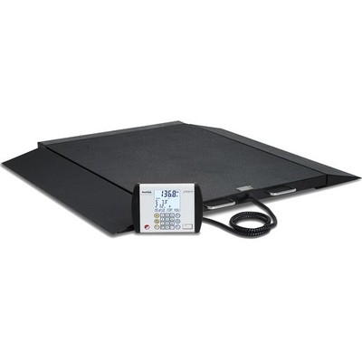 Detecto BRW1000 Portable Wheelchair Scale 1000 lb x 0.2 lb BMI RS232 AC Adapter