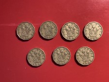 1939 - 1945 World War 2 King George VI Brass Threepence 3d Year set (#13)
