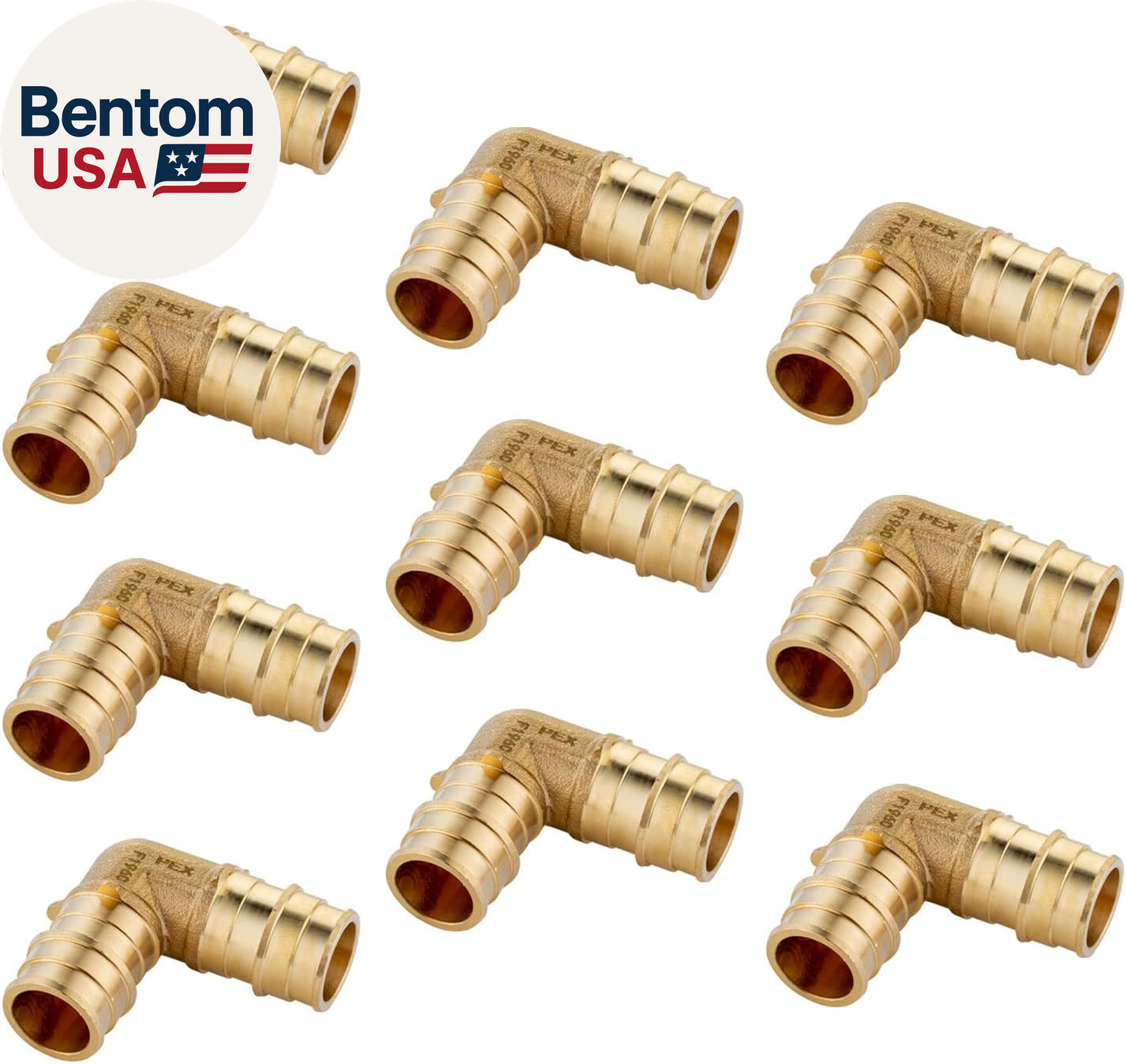 10 Piece  Pex a Full Flow Expansion Brass Fitting 1/2"X 1/2" Elbow