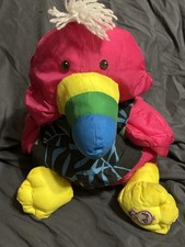 Fisher Price Puffalump Wild Things Pink Toucan Plush Hawaiian Shirt Vintage 1987