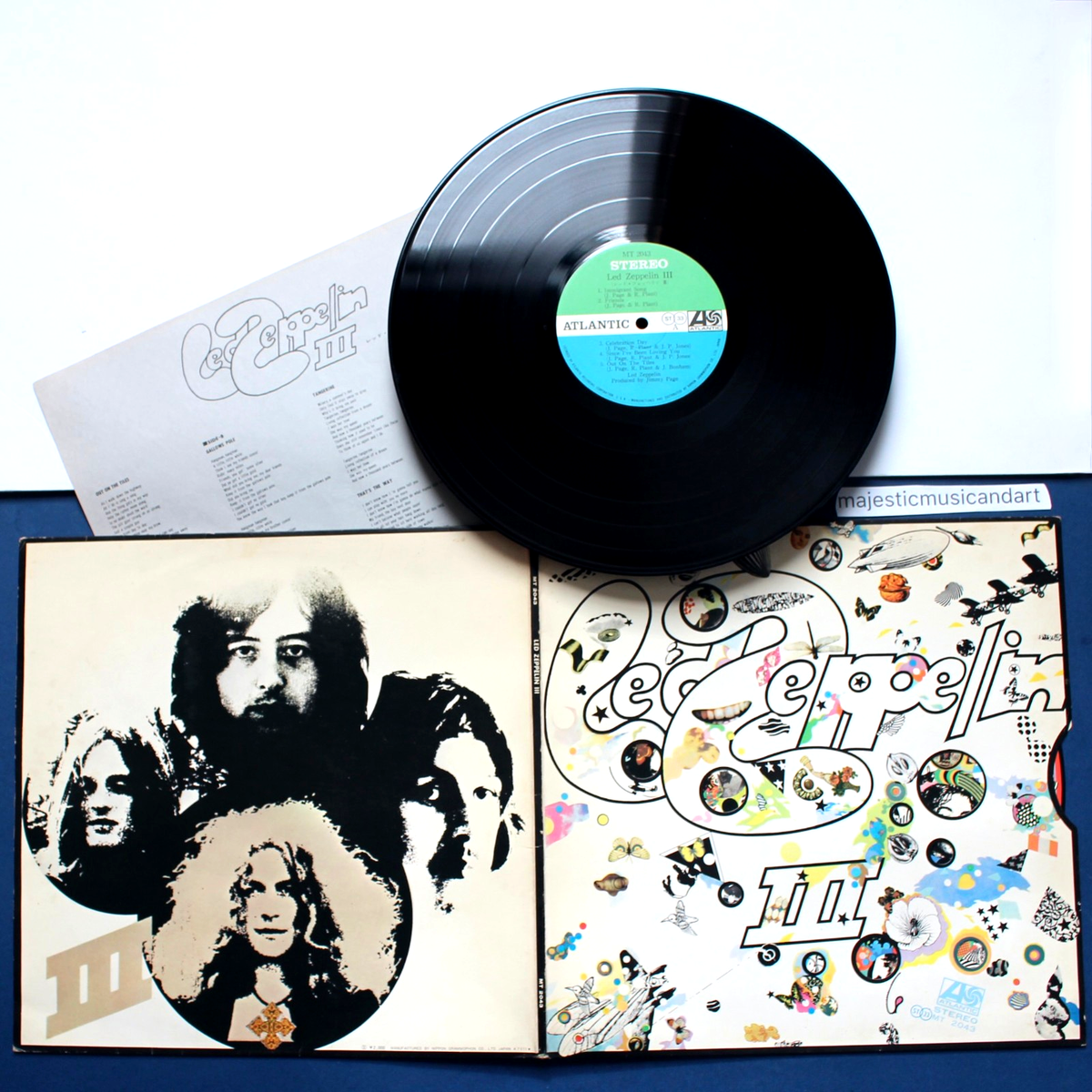 ORIGINAL 1970 BLUE GREEN LABEL LED ZEPPELIN III THREE VINYL LP