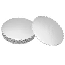 10 Pezzi Base Cerchio per Torte Smerlata, 9,8 Pollici Cartoni per Torte, Argento