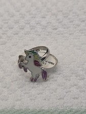 Childs Silver Tone Unicorn Ring Adjustable Made in China