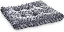Basics Cat and Dog Bed and Crate Pad, Machine Washable, Indoor, 35 x 23 x3, Gray