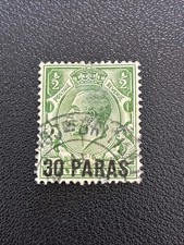 British Levant 1921 GB 30pa on 1/2d surcharge FU CDS 