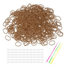 1800 Pcs Loom Rubber Bands Kit with 75 Pcs S-Clips 3-Hooks, Light Brown