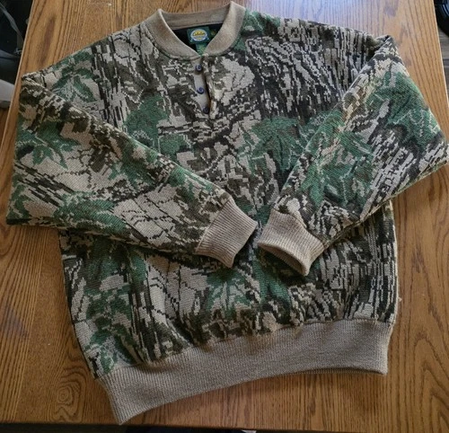 Cabela's  vintage camouflage wool sweater. Goretex lined 2XL 930449 - product listing photo