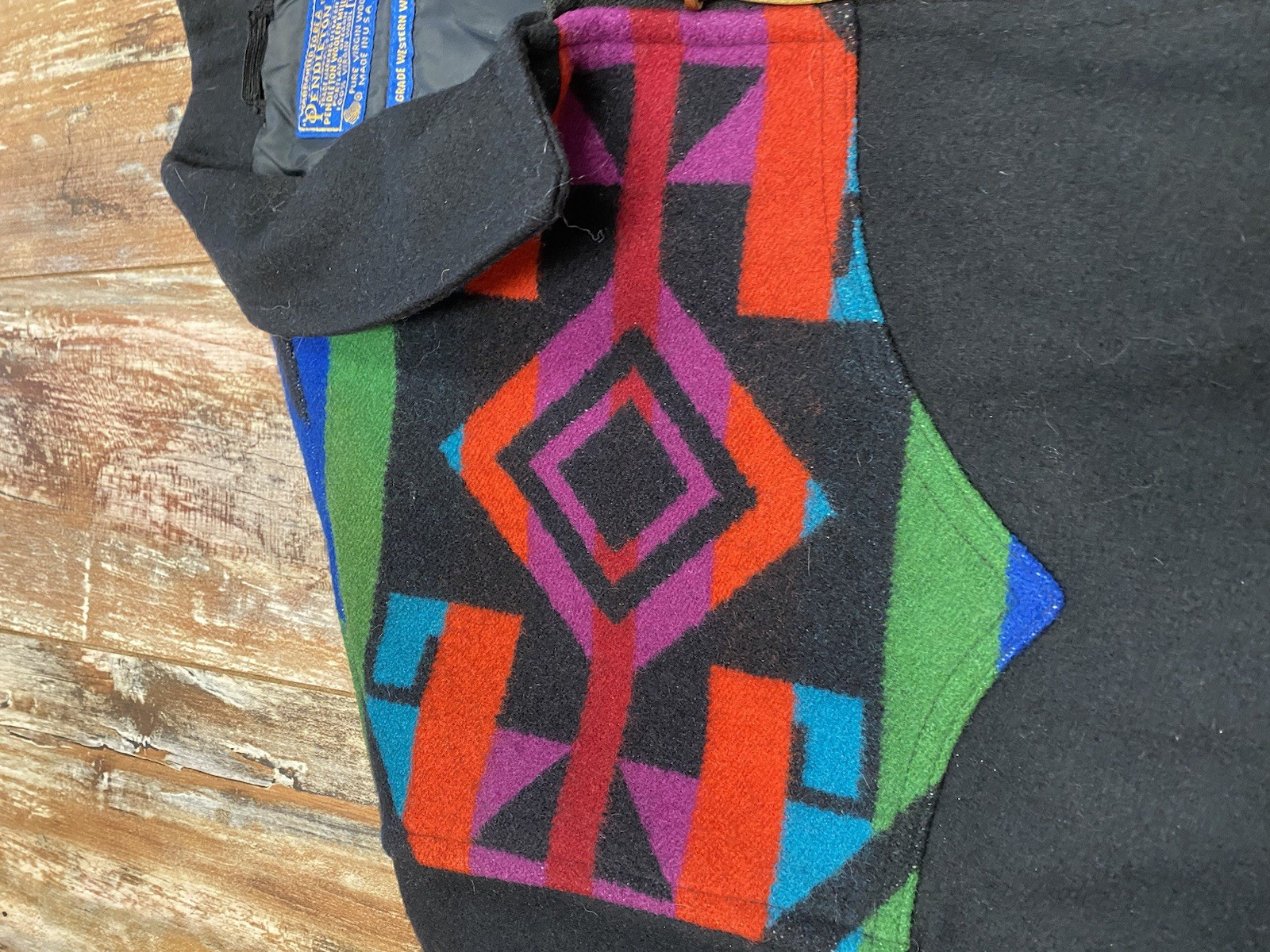 Pendleton Wool Aztec Pattern Black Multicolor Jac… - image 5