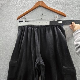 PINK Victoria's Secret Women Pants M Black Cargo Fleece Jogger Baggy