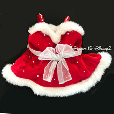 Build-A-Bear Red CHRISTMAS DRESS Pearl Accents, White Fur, Retired Teddy Clothes