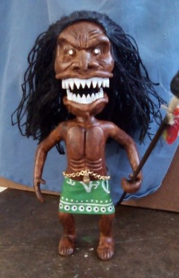 Trilogy of Terror Zuni doll 7.75 inches with scroll