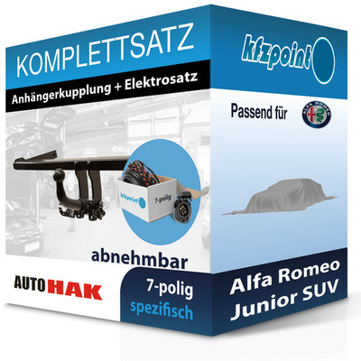 AUTO HAK Anhängekupplung abnehmbar und E-Satz für Alfa Romeo Junior SUV 24- neu