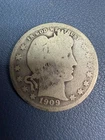 UNITED STATES 1909 - NO MINT MARK BARBER QUARTER VG OR BETTER CONDITION*