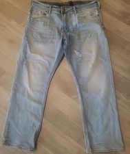 Buffalo David Bitton Blue Jeans-Mens 36X30-Driven X- Relaxed Straight-Distressed