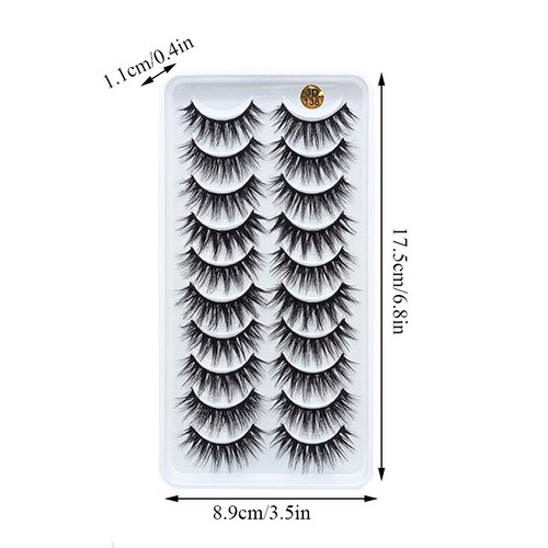 10 Pairs 3D Mink False Eyelashes Wispy Cross Fluffy Extension Eye Lashes AU ^ - Picture 3 of 17