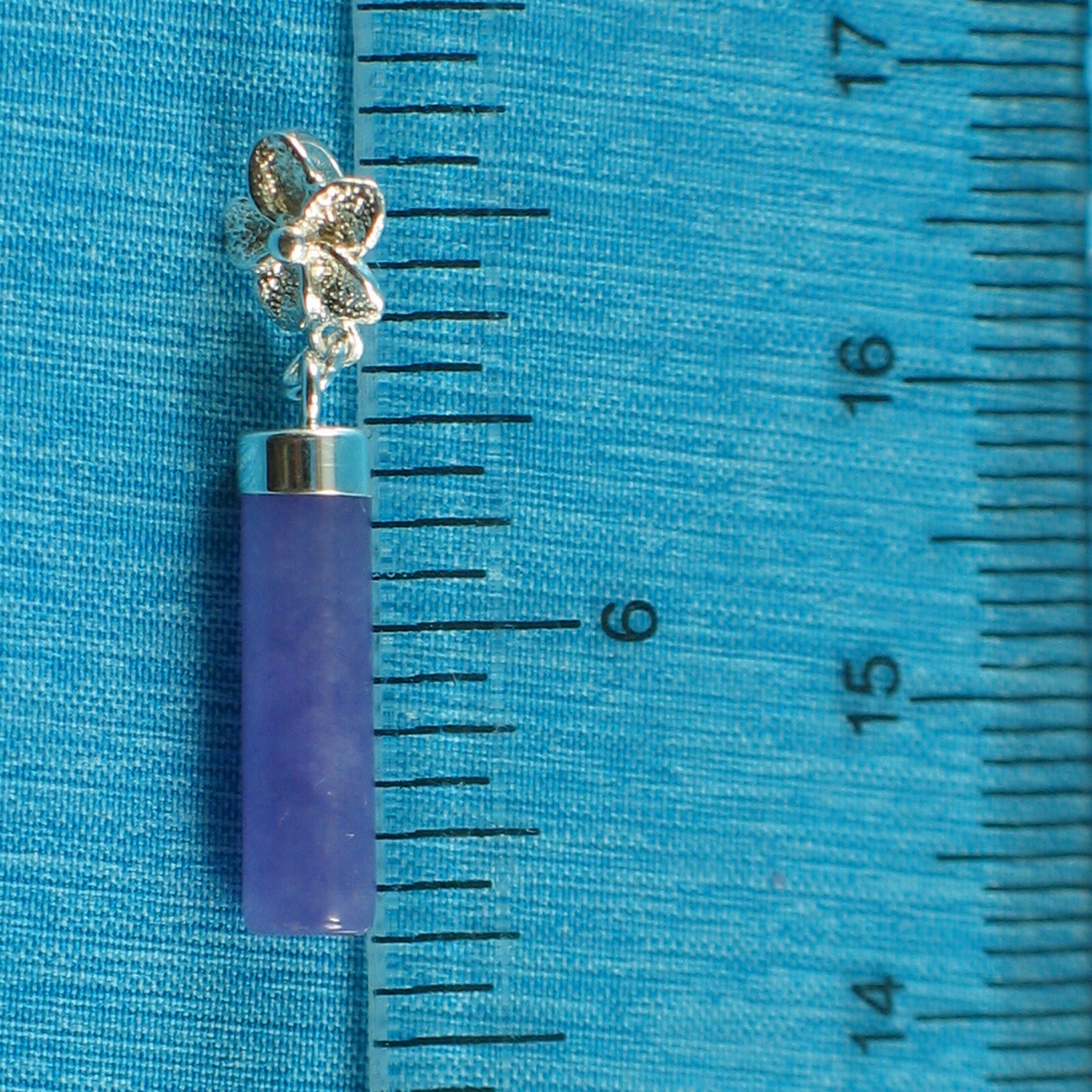 Lavender Jade Tube Pendant w/ Solid 925 Sterling Silver Plumeria Bale TPJ eBay